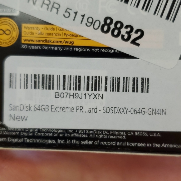 SanDisk 64 GB extreme pro SD card uhs-1 card - Picture 3 of 5